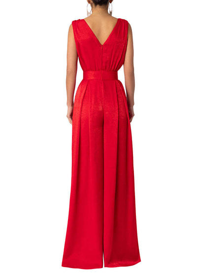 Mono elegante de verano para mujer, ajustado, de cintura alta y color liso