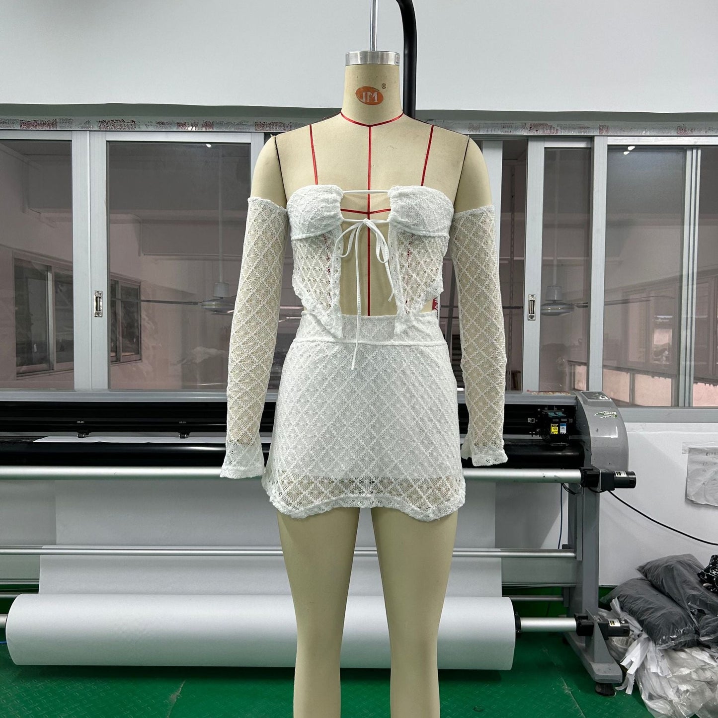 Conjunto de falda asimétrica irregular con lazo y hombros descubiertos para mujer, ropa de verano sexy