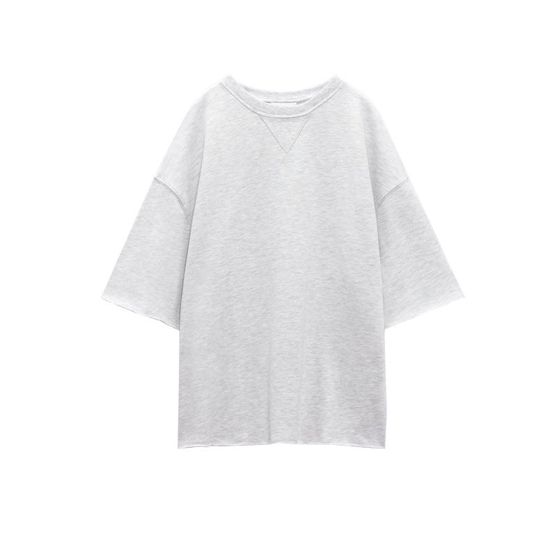Summer Women Stretch High Waist Shorts Loose Cotton Short Sleeve T shirt