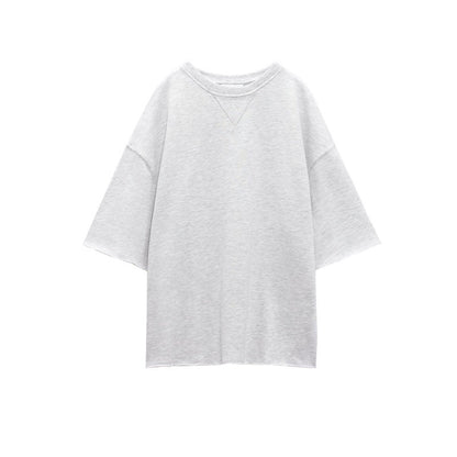 Summer Women Stretch High Waist Shorts Loose Cotton Short Sleeve T shirt
