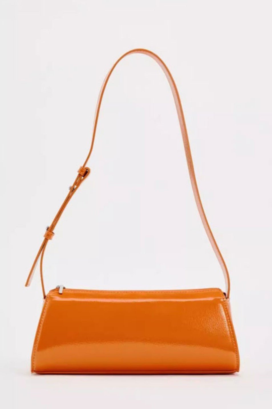 Bolso baguette de piel con espejo Jamie 