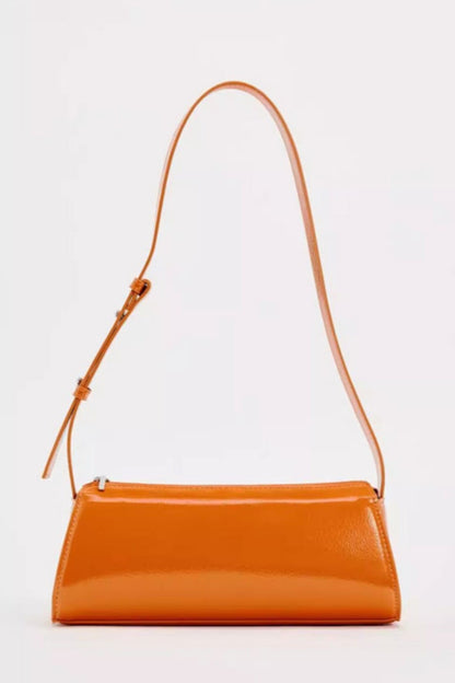 Bolso baguette de piel con espejo Jamie 