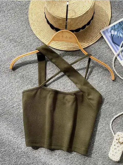 Top ajustado sin mangas con hombros descubiertos y espalda descubierta para mujer, moda coreana, cintura alta, ropa de calle, top sexy
