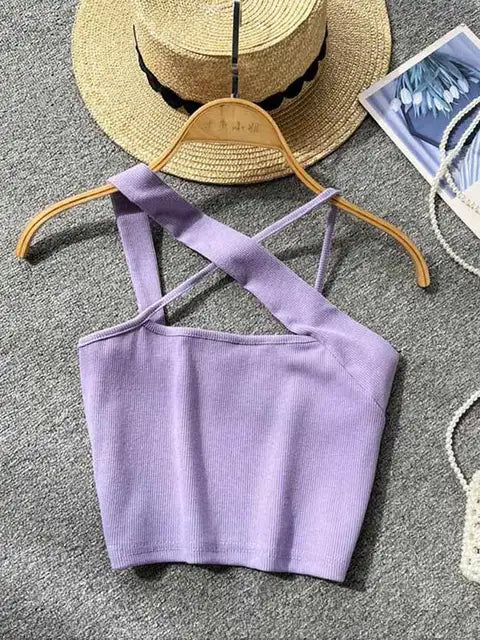 Top ajustado sin mangas con hombros descubiertos y espalda descubierta para mujer, moda coreana, cintura alta, ropa de calle, top sexy