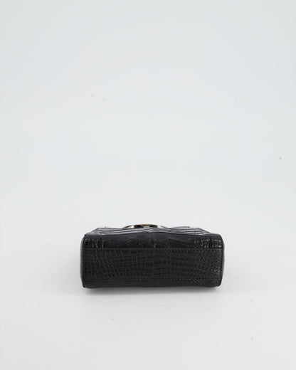 *FIRE PRICE* Fendi Black Exotic Micro Mini Peekaboo Bag with Silver Hardware