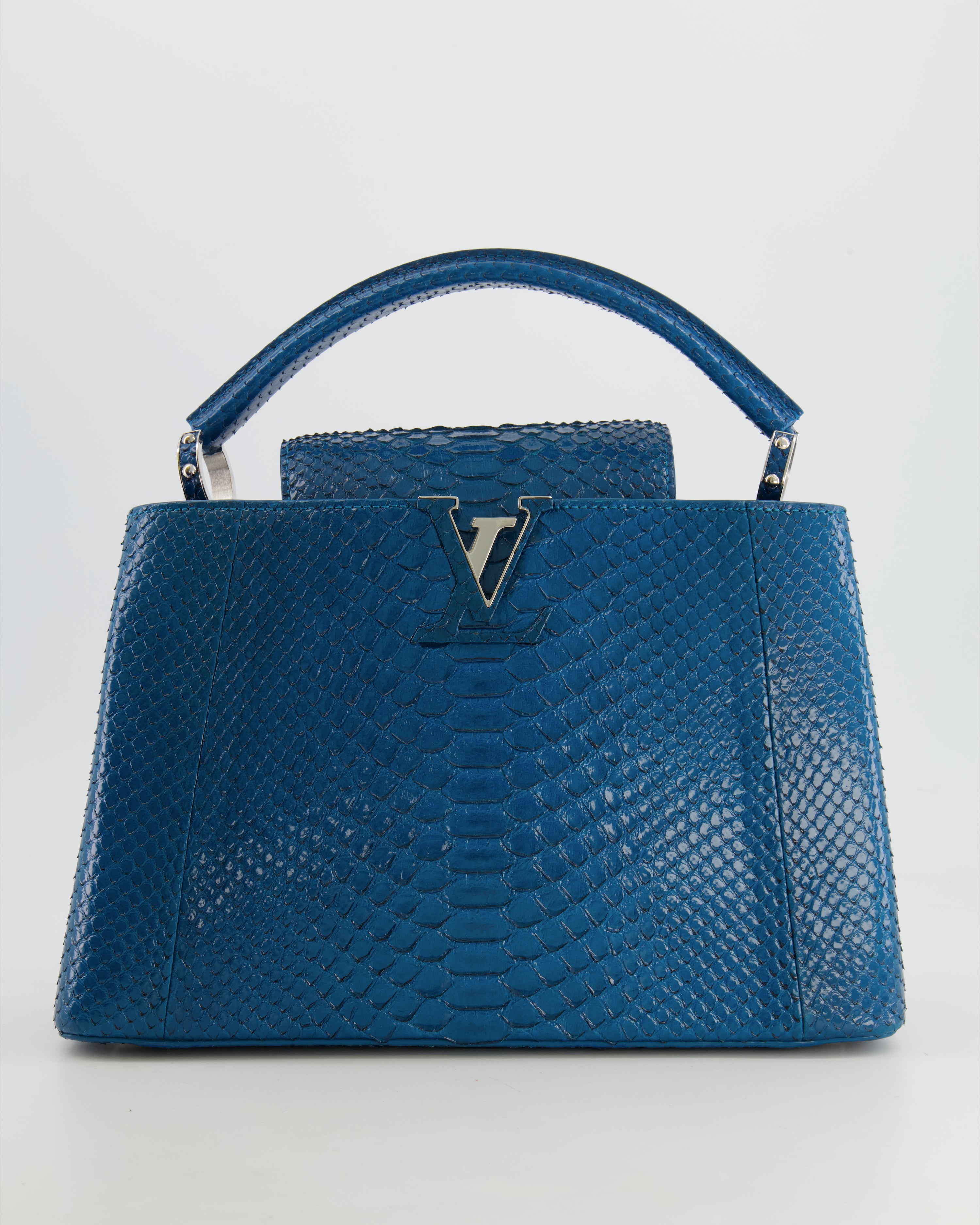 Louis Vuitton Peacock Blue Capucines MM Bag in Python Leather with ...