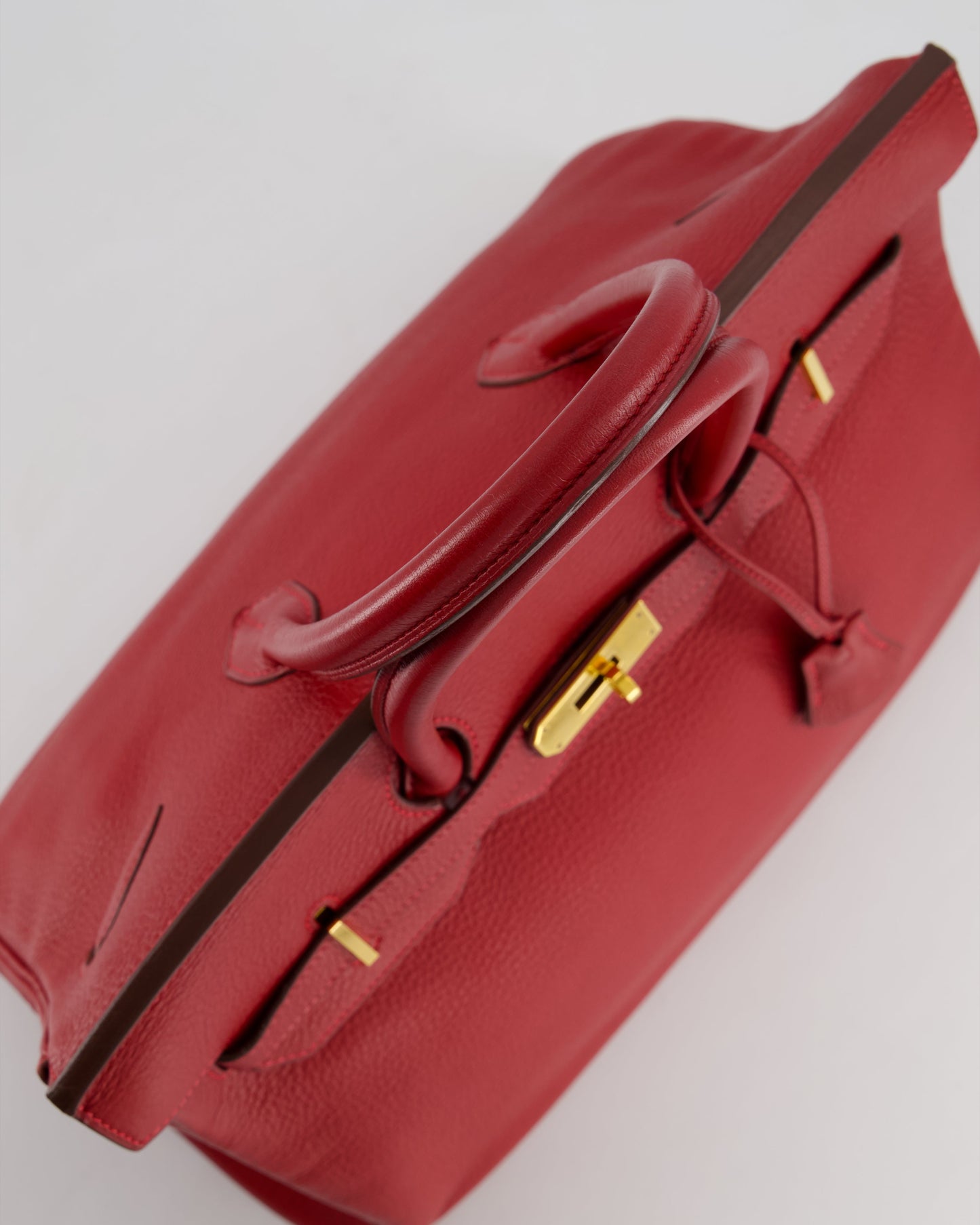 *FIRE PRICE* Hermès Birkin 35cm Retourne Bag in Rouge Clemence Leather with Gold Hardware