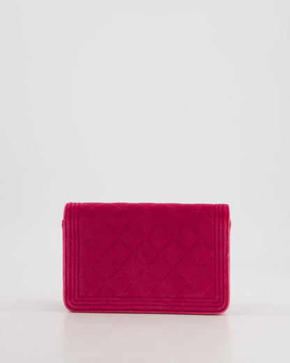 *FIRE PRICE* Chanel Pink Boy Wallet on Chain in Velvet with Silver Hardware