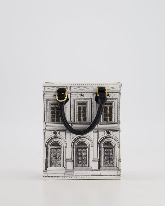 Louis Vuitton Fornasetti Petit Sac Plat Small Rectangle Crossbody Bag with Brown Monogram Canvas and Gold Hardware