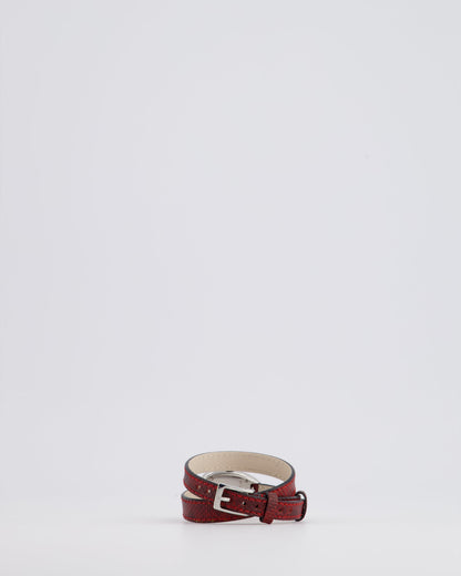 Bvlgari Stainless Steel & Diamond Serpenti Watch 32mm with Red Python Strap