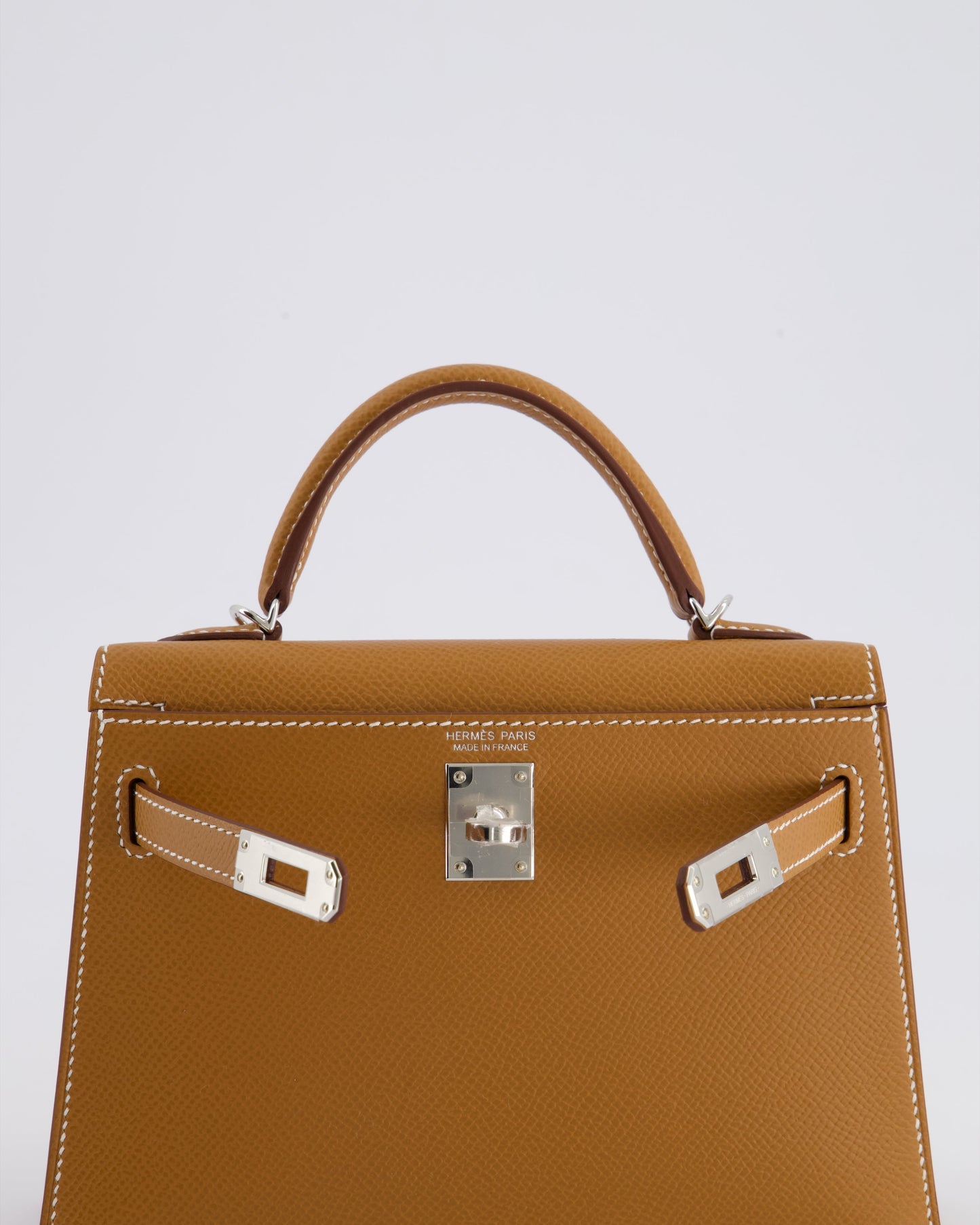 Hermès Mini Kelly II 20cm Bag in Gold Epsom Leather with Palladium Hardware