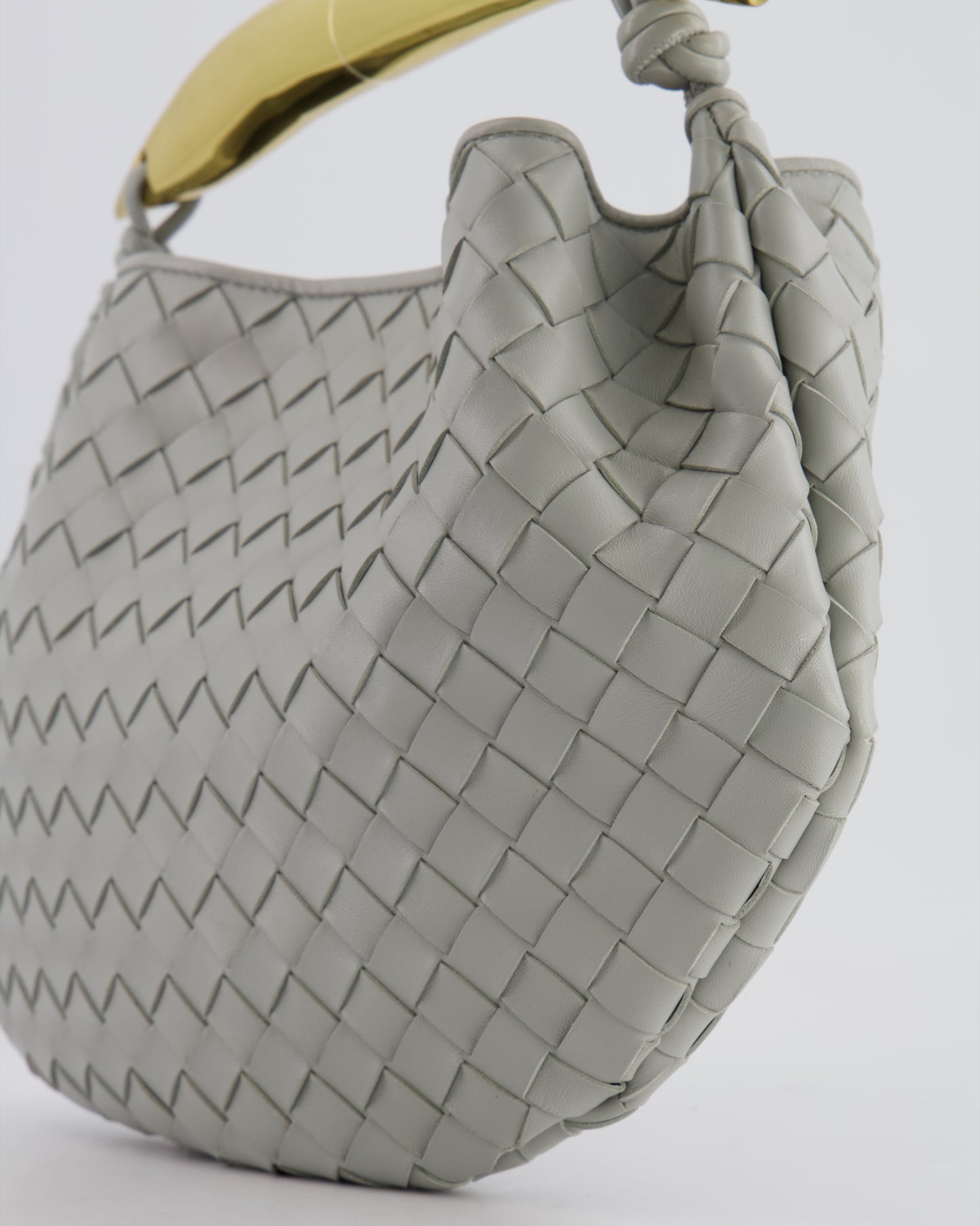 Bottega Veneta Sardine Bag in Agate Grey Intrecciato Leather with Gold Hardware RRP £3,320