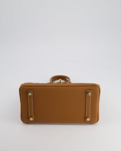 *HOT* Hermès Birkin 25cm Retourne Bag in Gold Togo Leather with Gold Hardware