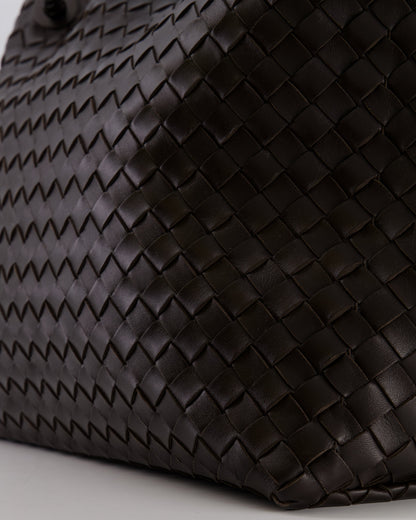 Bottega Veneta Fondant Andiamo Large Intrecciato Leather Top Handle Bag with Sliding Cross-Body and Gold Knot Hardware RRP £6,090