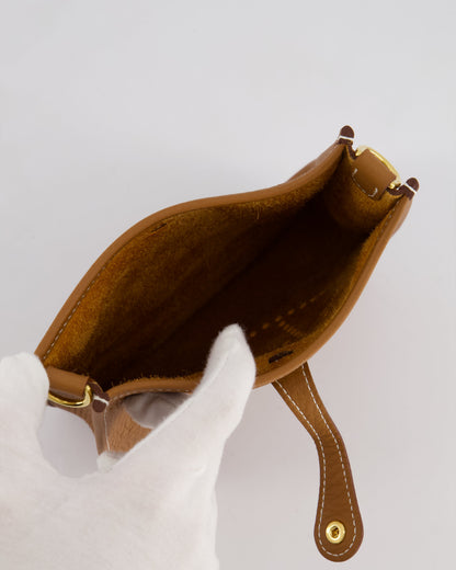 Hermès Mini Evelyne 16 Bag in Gold Clemence Leather with Gold Hardware