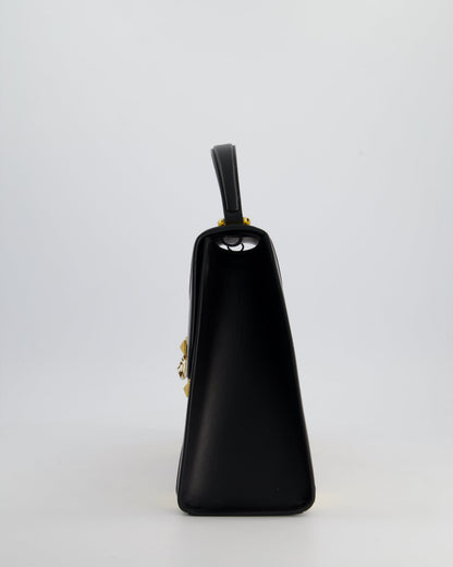 Gucci Black & Gold Osiride Large Flap Bag in Monogram & Leather with Brushed Gold Hardware