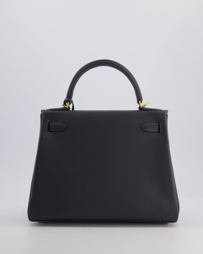 *RARE* Hermès Kelly 28cm Retourne Bag in Ardoise Evercolor Leather with Gold Hardware