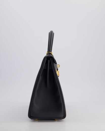 *RARE* Hermès Kelly 28cm Retourne Bag in Ardoise Evercolor Leather with Gold Hardware