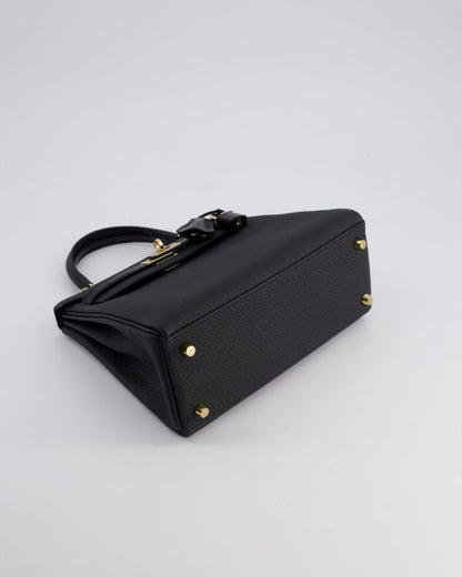 *RARE* Hermès Kelly Touch Retourne 25cm Bag in Noir Togo leather and Lizard with Permabrass Hardware