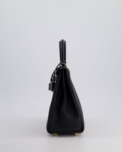 *RARE* Hermès Kelly Touch Retourne 25cm Bag in Noir Togo leather and Lizard with Permabrass Hardware