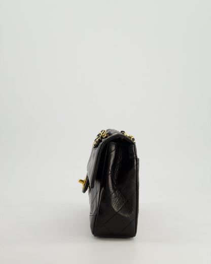 Chanel Vintage Black Classic Small Timeless Classique Flap Bag in Lambskin Leather with 24k Gold Hardware