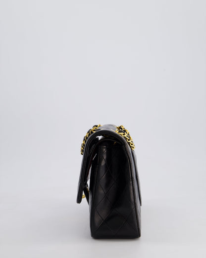 *PERFECT VINTAGE* Chanel Vintage Black Medium Classic Double Flap Bag in Lambskin Leather with 24k Gold Hardware