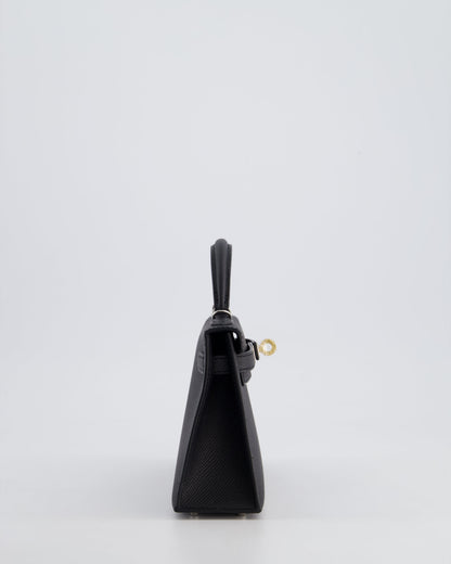 *SUPER RARE* Hermès Mini Kelly II 20cm Bag in Black Epsom Leather with Electrum Hardware
