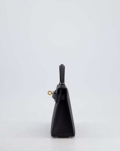 *SUPER RARE* Hermès Mini Kelly II 20cm Bag in Black Epsom Leather with Electrum Hardware