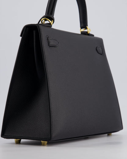 *HOLY GRAIL* Hermès Kelly 25cm Sellier Bag in Black Epsom Leather with Gold Hardware
