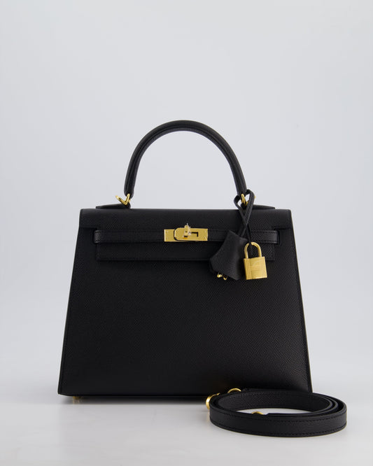 *HOLY GRAIL* Hermès Kelly 25cm Sellier Bag in Black Epsom Leather with Gold Hardware