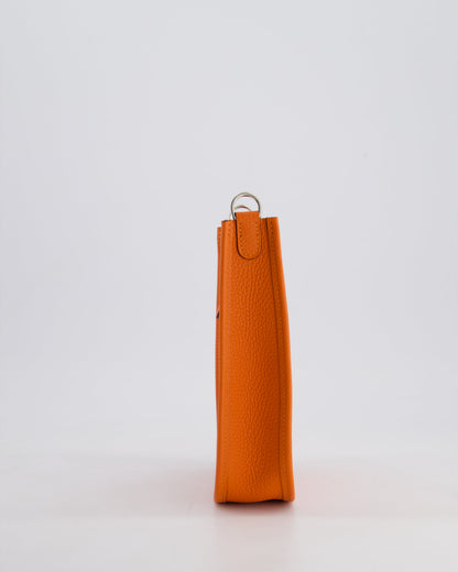 Hermès Mini Evelyne 16 Bag in Feu Clemence Leather with Palladium Hardware