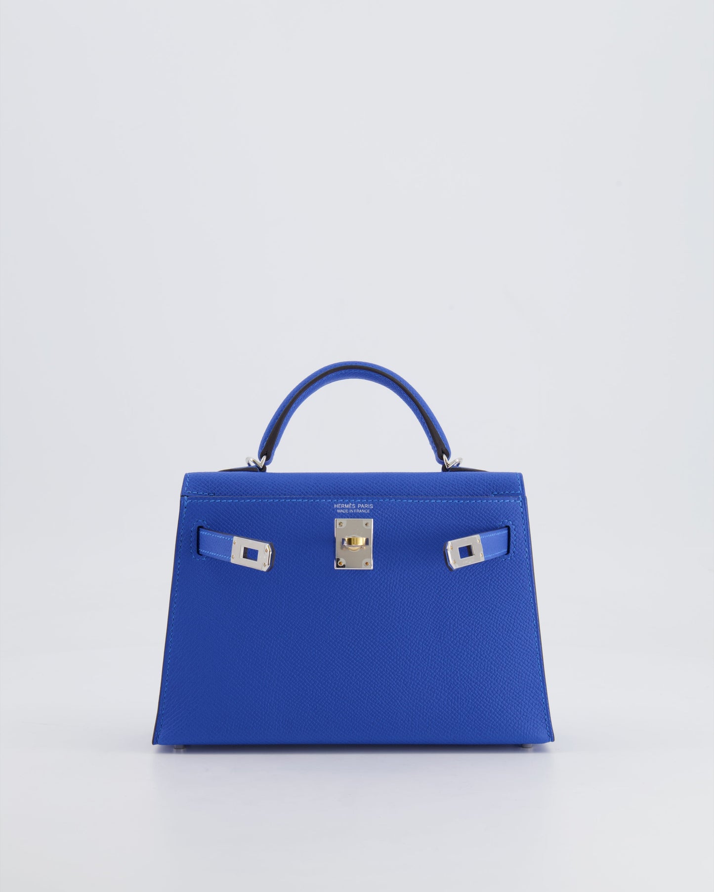 Hermès Mini Kelly II 20cm Bag in Bleu Hydra Epsom Leather with Electrum Hardware
