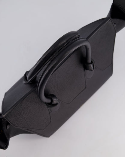 Celine Black Tie Knot Handbag in Grained Leather with Gold Hardware