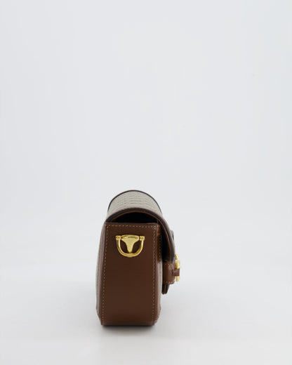 Gucci Beige and Brown Leather Horsebit 1955 Small Shoulder Bag with Gold Hardware RRP £2,130