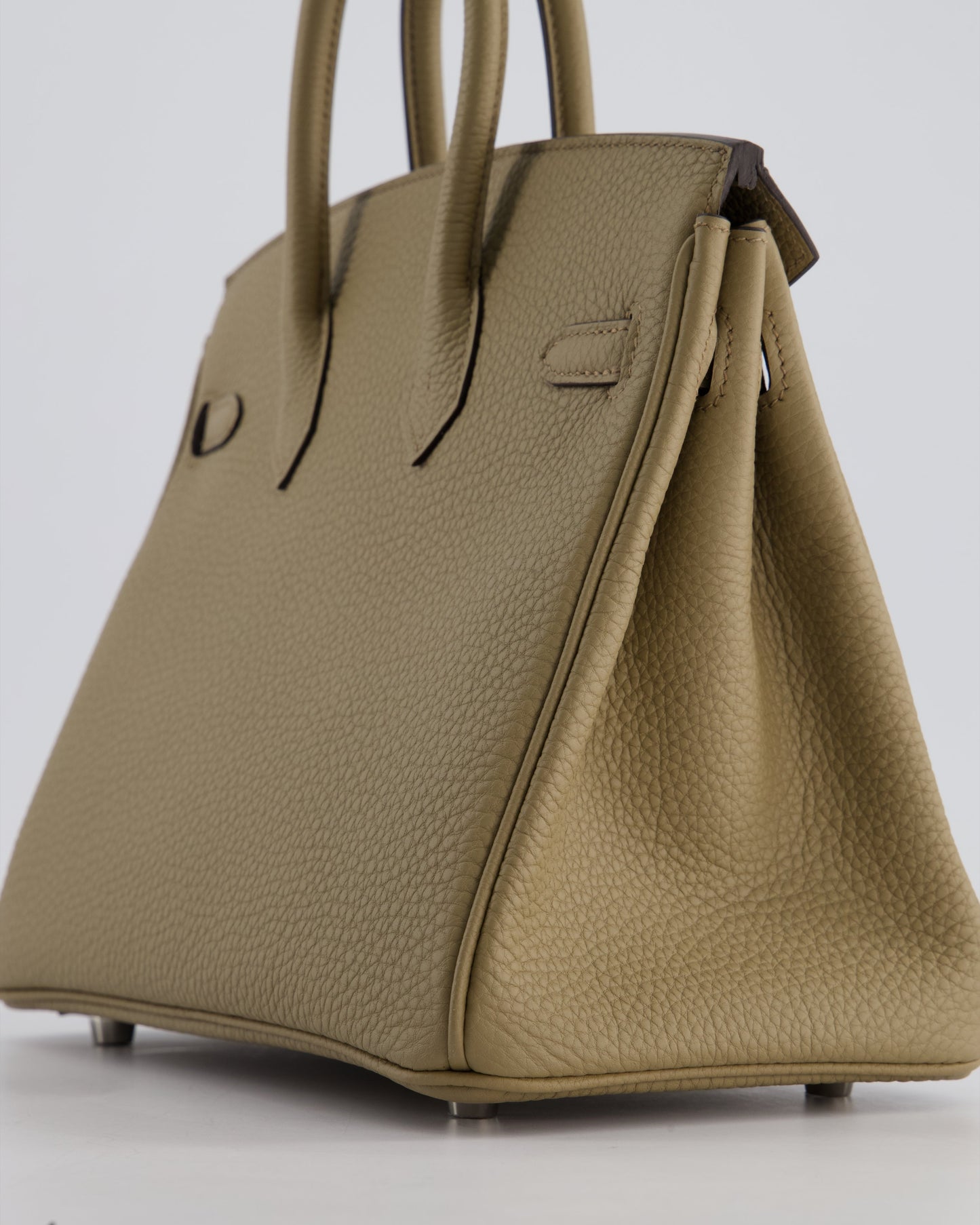 *RARE* Hermès Birkin 25cm Retourne Bag in Beige Marfa Togo Leather with Palladium Hardware