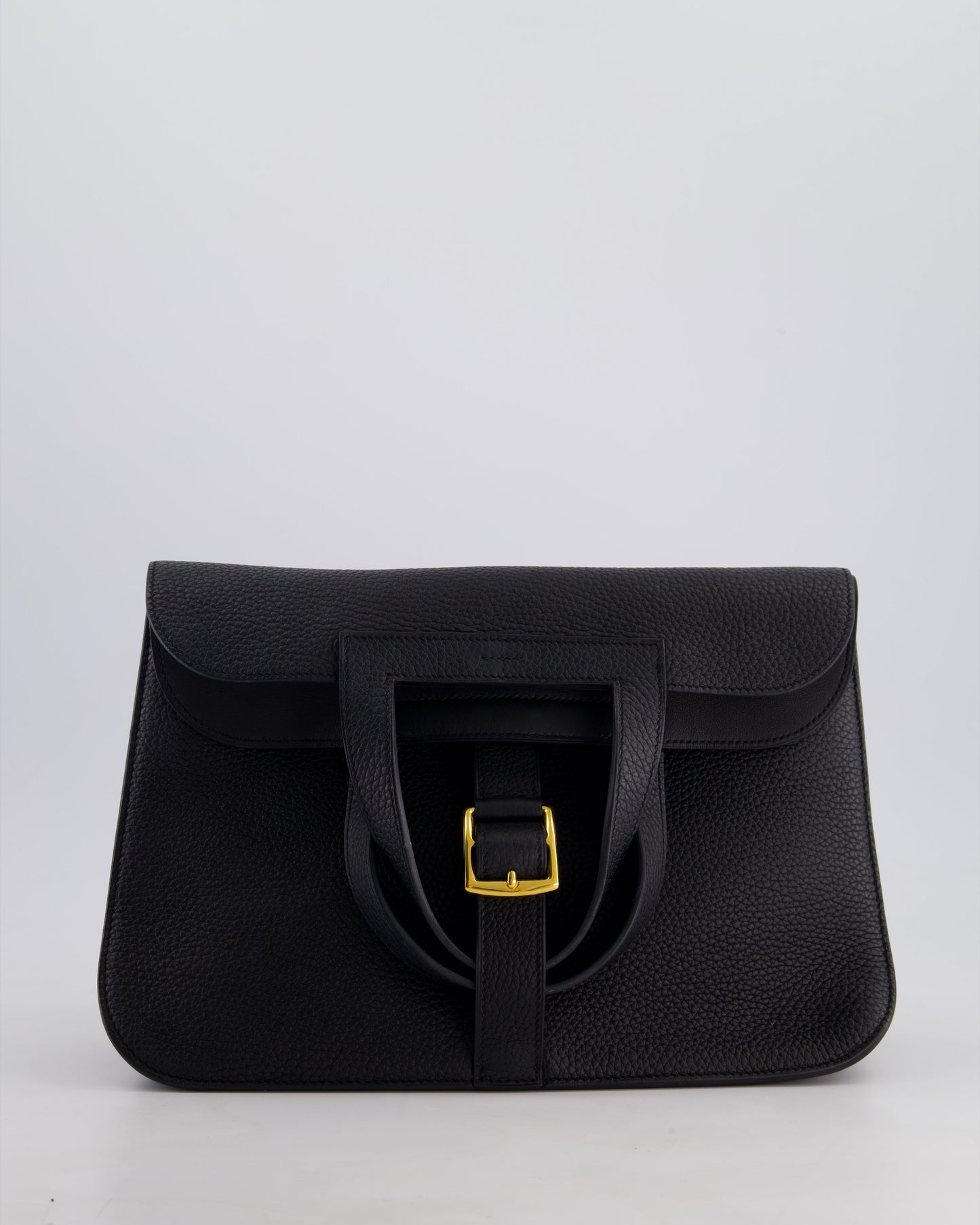 Hermes Halzan Bag 31cm in Noir Togo Leather with Gold Hardware RRP £4890