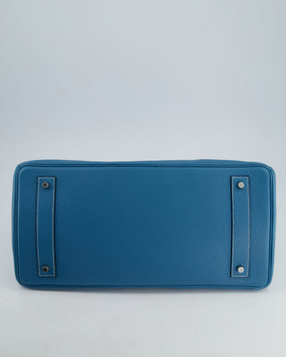 *COLLECTORS* Hermès Birkin JPG Bag in Bleu Jean Clemence Leather with Palladium Hardware