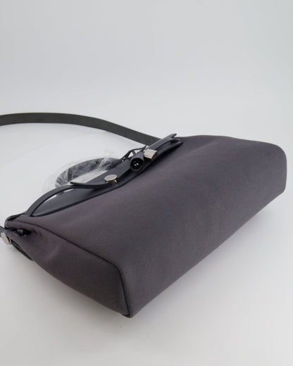 Hermès Herbag 39 Messanger in Ardoise Toile Canvas and Vache Hunter Leather with Palladium Hardware