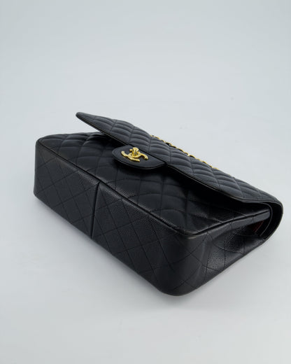 *FIRE PRICE* Chanel Black Jumbo Caviar Classic Double Flap Bag with Gold Hardware