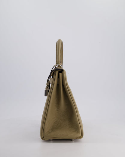 Hermès Kelly Retourne Bag 28cm in Beige Marfa Clemence Leather with Palladium Hardware