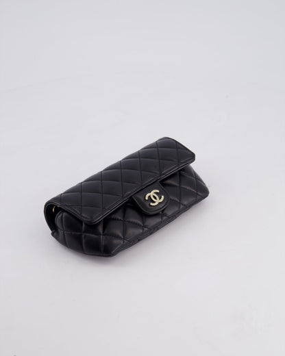 Chanel Black Lambskin Sunglasses Case on Chain Bag with Champagne Gold Hardware