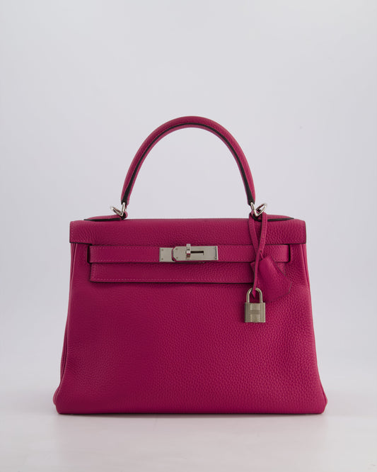 Hermès Kelly Retourne Bag 28cm in Rose Pourpre Togo Leather with Palladium Hardware