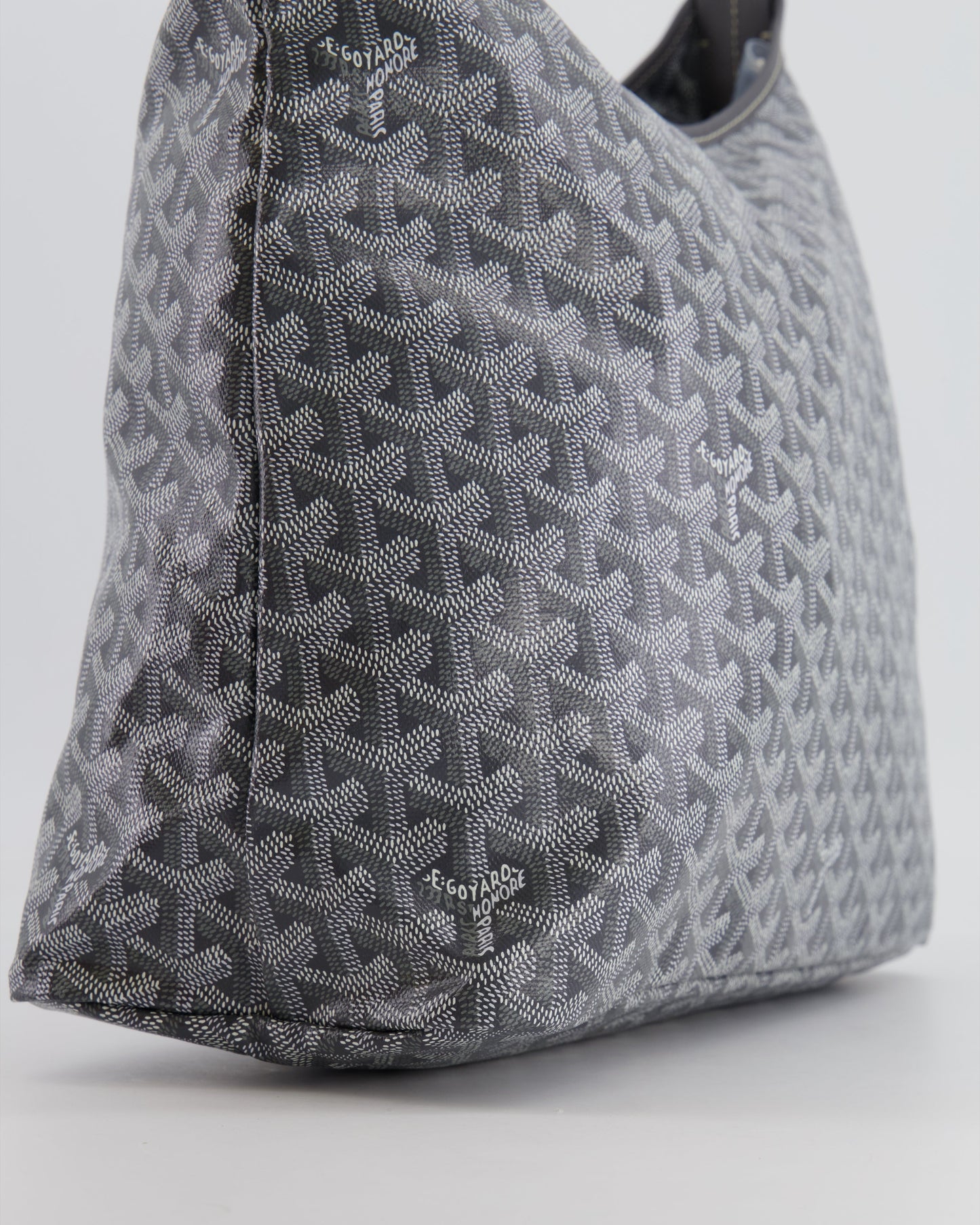 Goyard Grey Goyardine Canvas Boheme Hobo Bag with Dog Print