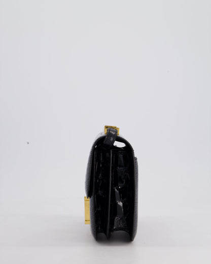 *STORE FRESH* Hermès Mini Constance 18cm Bag in Noir Shiny Alligator Mississippiensis Leather with Gold Hardware