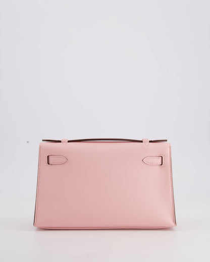 *HOT COLOUR* Hermès Mini Kelly Pochette Bag in Rose Sakura Swift Leather with Palladium Hardware