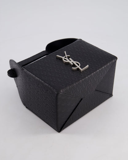 Saint Laurent Black Take-Away Box Bag in Calfskin Leather with Silver Hardware RRP £1,350