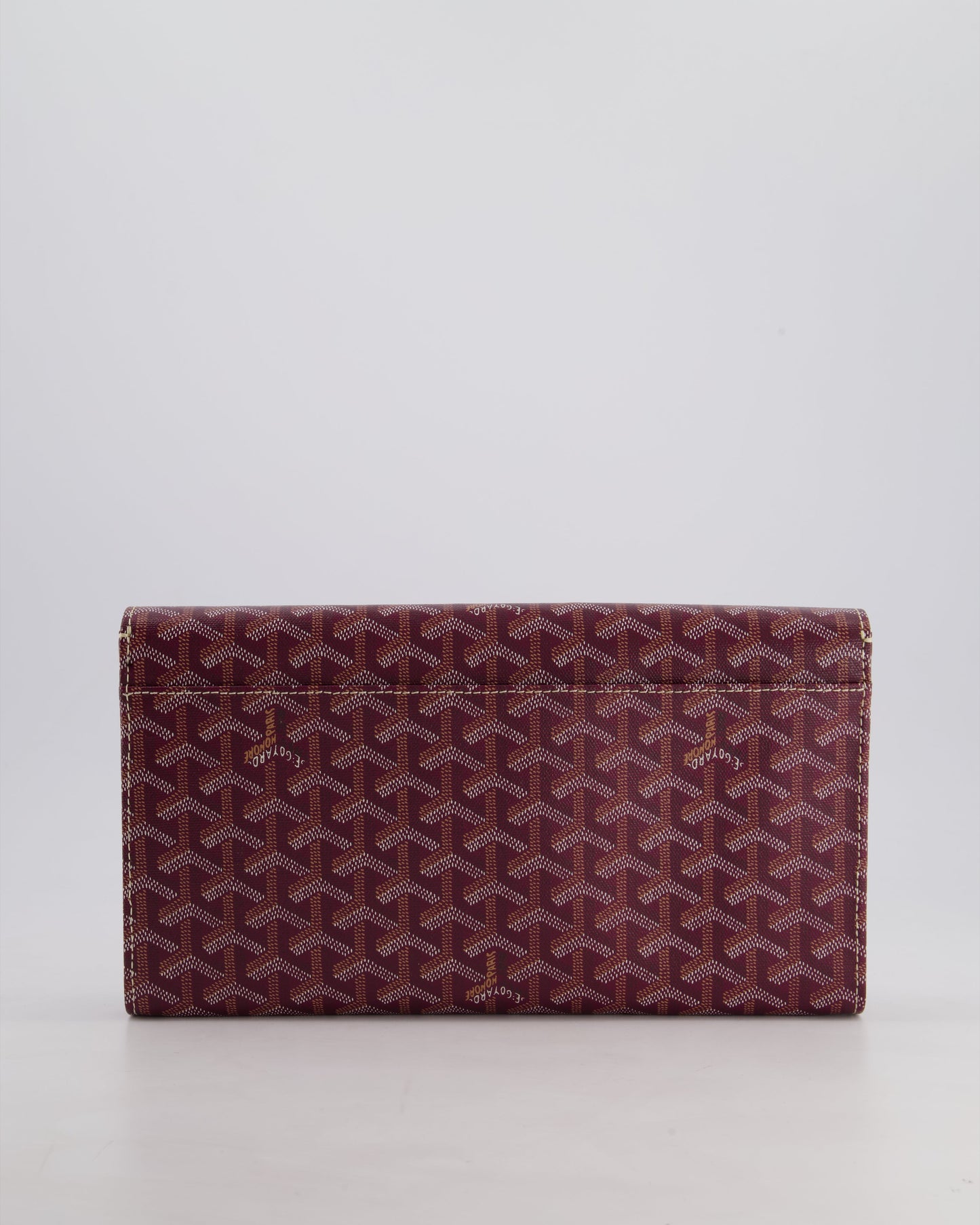 Goyard Burgundy Monte Carlo Canvas Clutch Bag with Silver Hardware