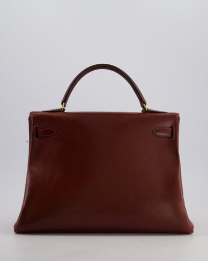 *FIRE PRICE* Hermès Vintage Kelly 32cm Bag in Rouge H Box Leather with Gold Hardware