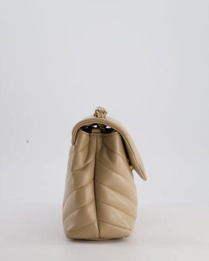 Saint Laurent Beige Small Lou Lou Bag with Gold Hardware