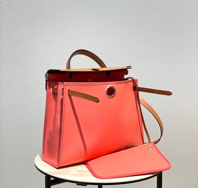 H HERBAG ZIP 31 BAG PALLADIUM HARDWARE PINK 31CM